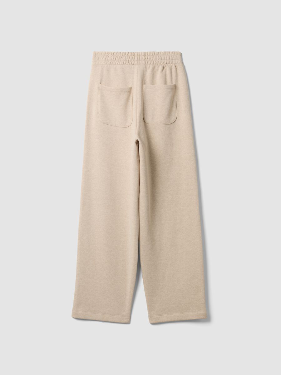 Beige cotton-blend straight-fit trousers_2