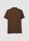 Brown pure cotton piqu&eacute; polo with classic collar, regular fit_5