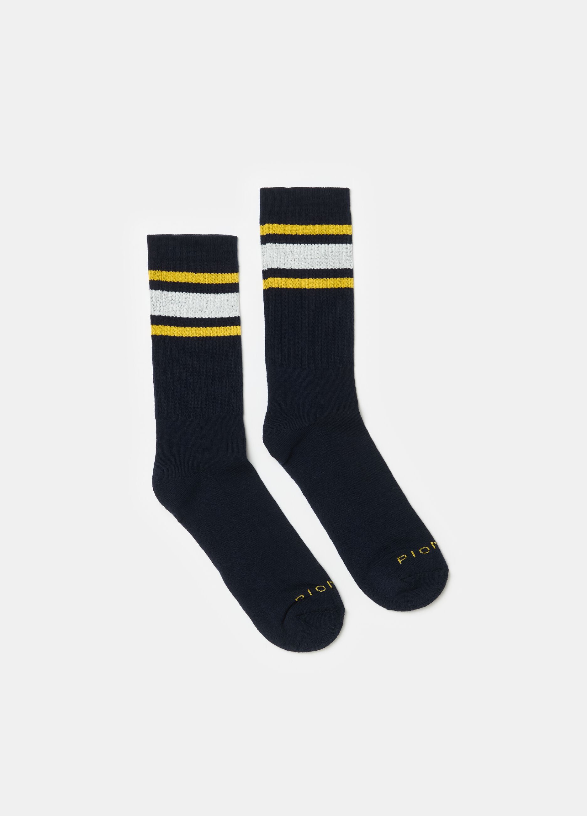 Cotton socks with striped detail