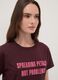 Red pure cotton T-shirt with front slogan, regular fit_0