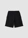 Black pure cotton cargo Bermuda shorts for boys, oversized fit_1