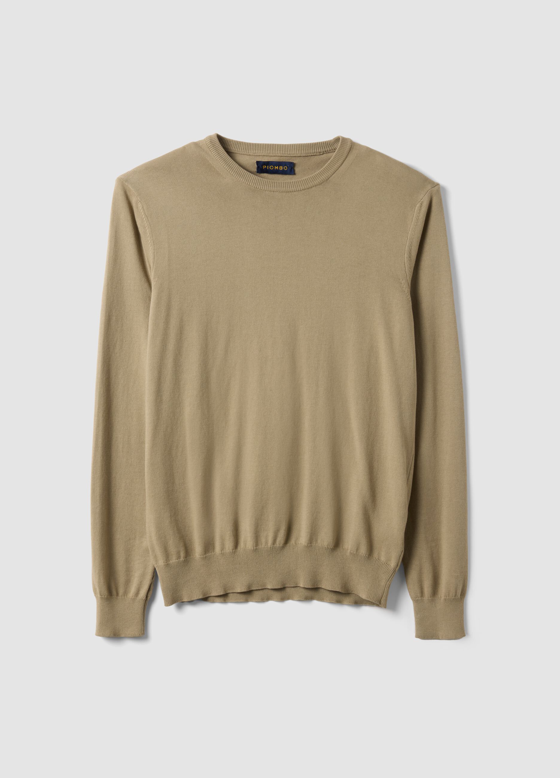 Beiger Pullover aus reiner Baumwolle