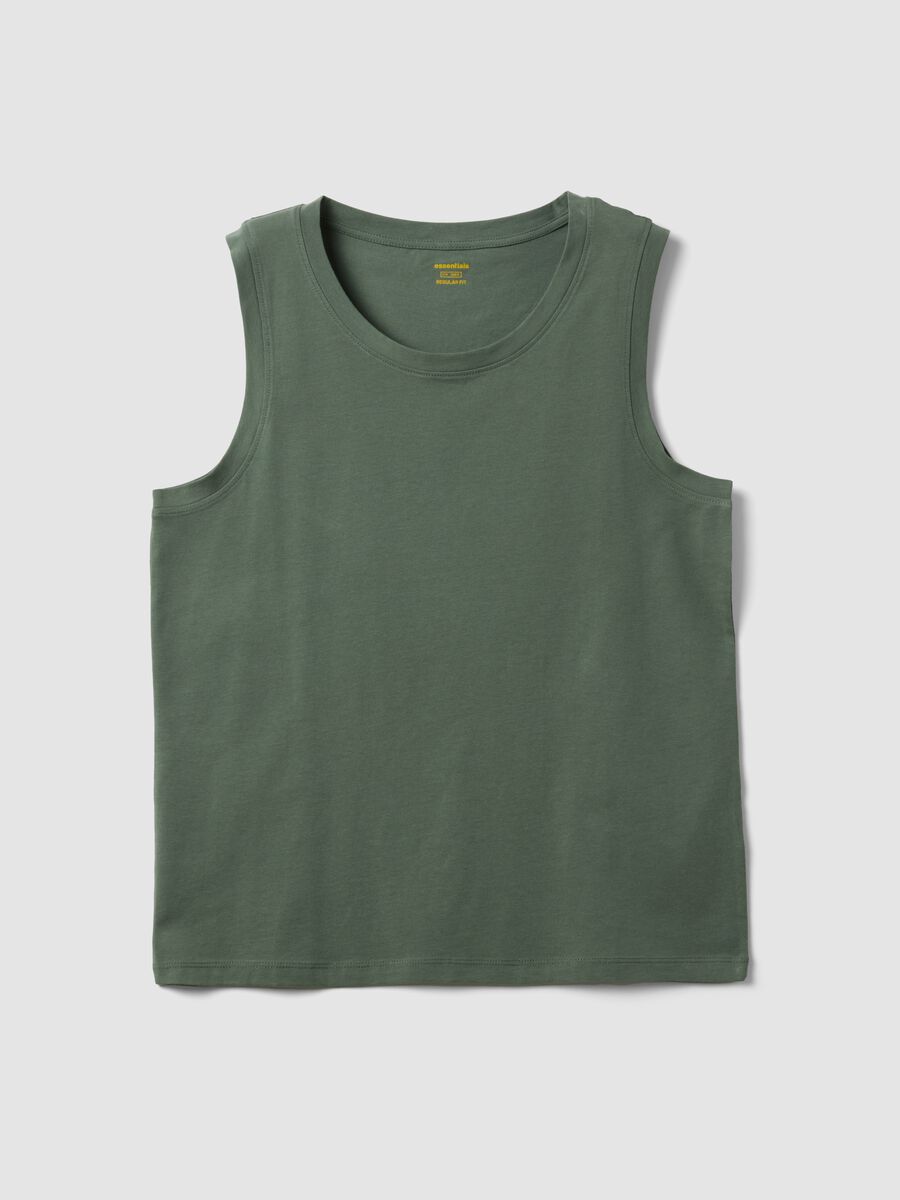 Green pure cotton tank top_4