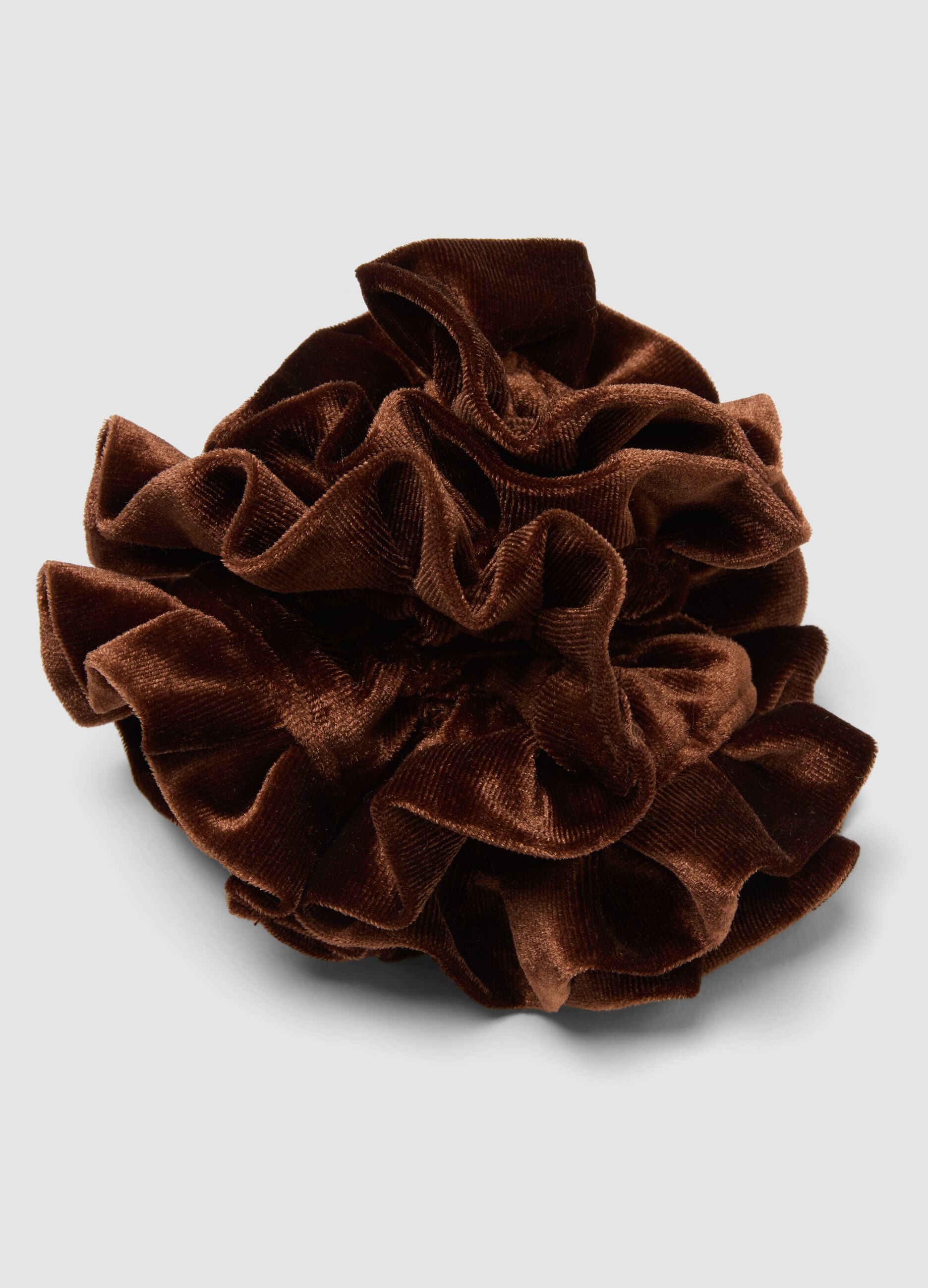 Scrunchie marrone effetto vellutato