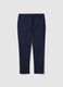 Blue Regular Fit Stretch Cotton Trousers_4