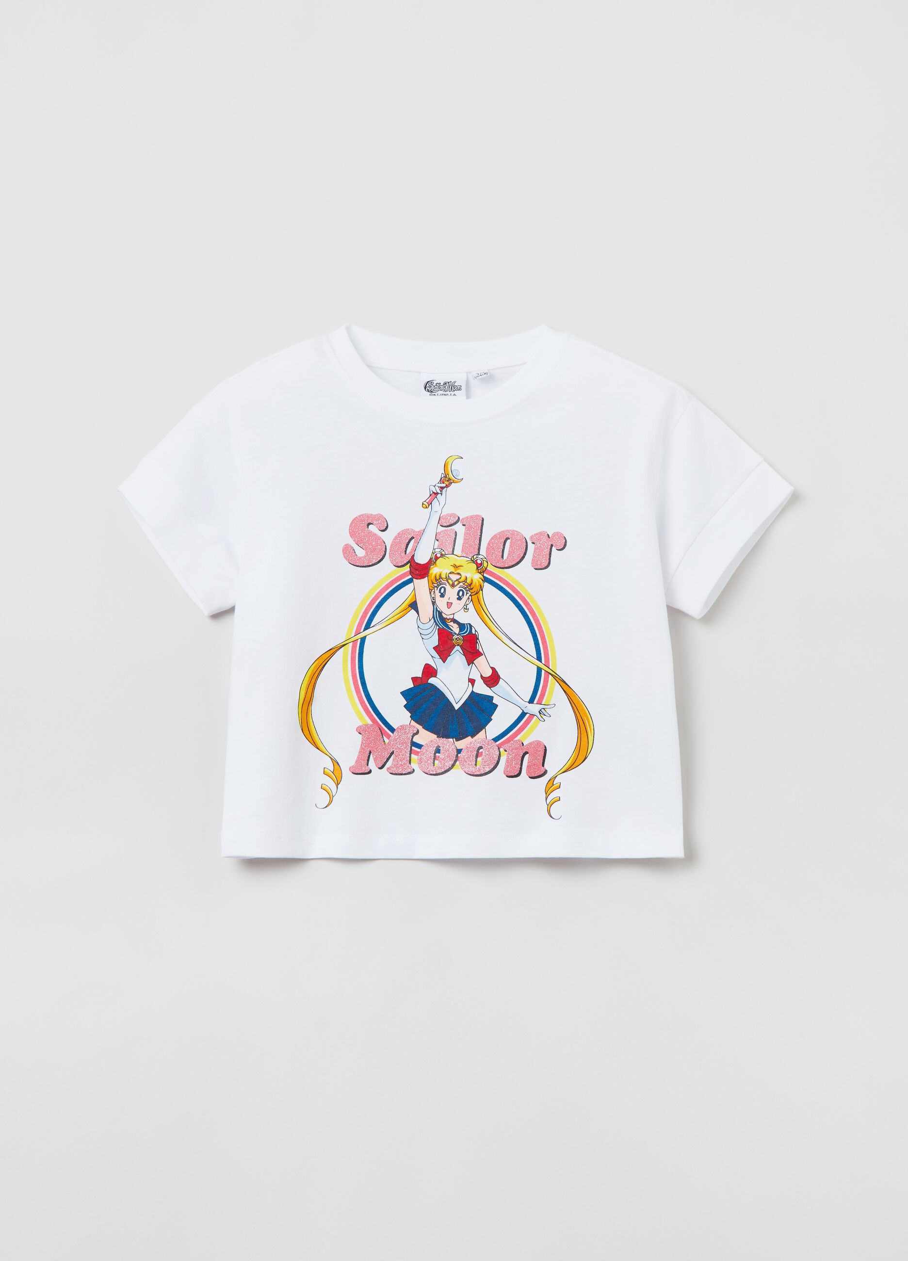 T-shirt in cotone con stampa Sailor Moon