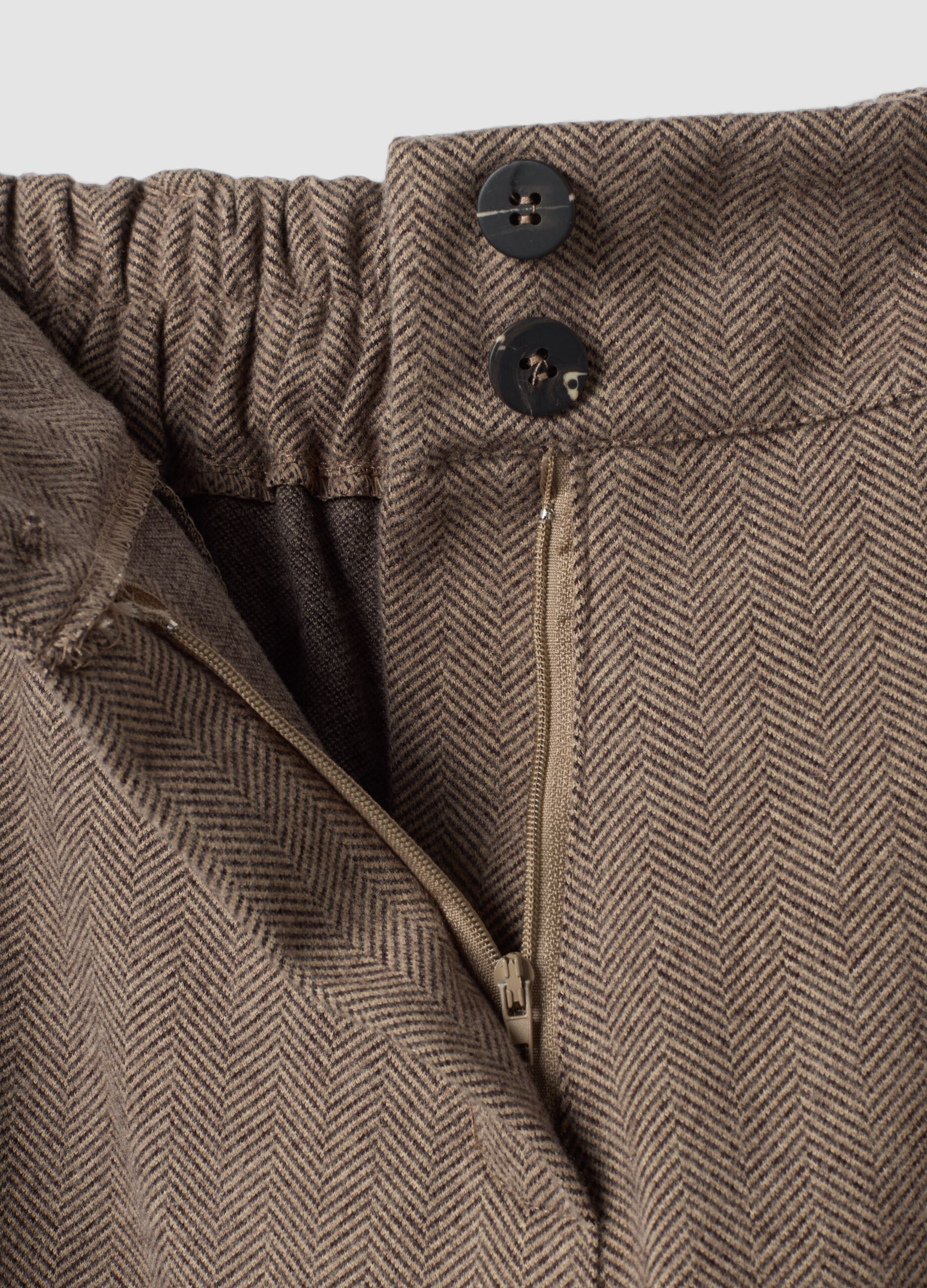 Brown regular-fit wide-leg trousers