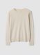 Beige viscose-blend jumper with m&eacute;lange yarns_0