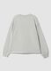 Grey pure cotton sweatshirt with ribbed neckline and print for girls_2