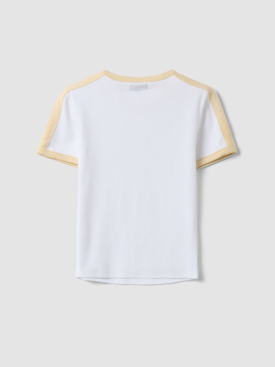 Girls&rsquo; white stretch cotton T-shirt, regular fit_4