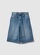 Blue denim pure cotton baggy shorts_4