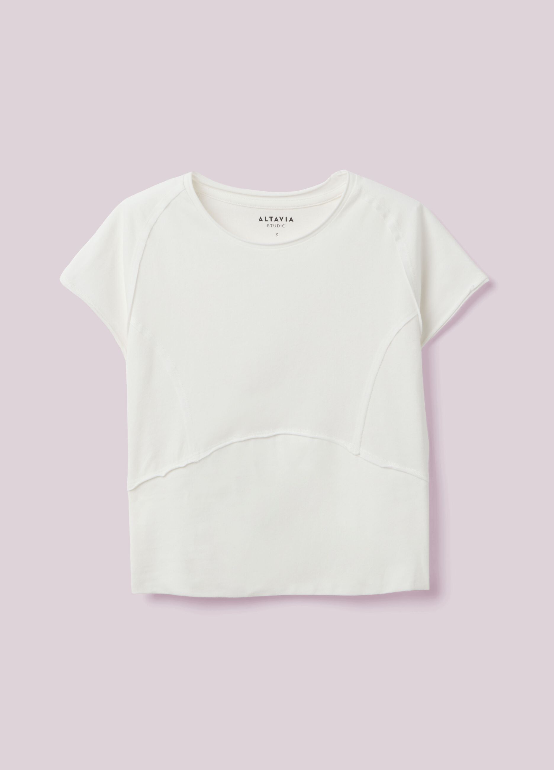 Cropped T-Shirt mit sichtbaren N&auml;hten ALTAVIA STUDIO