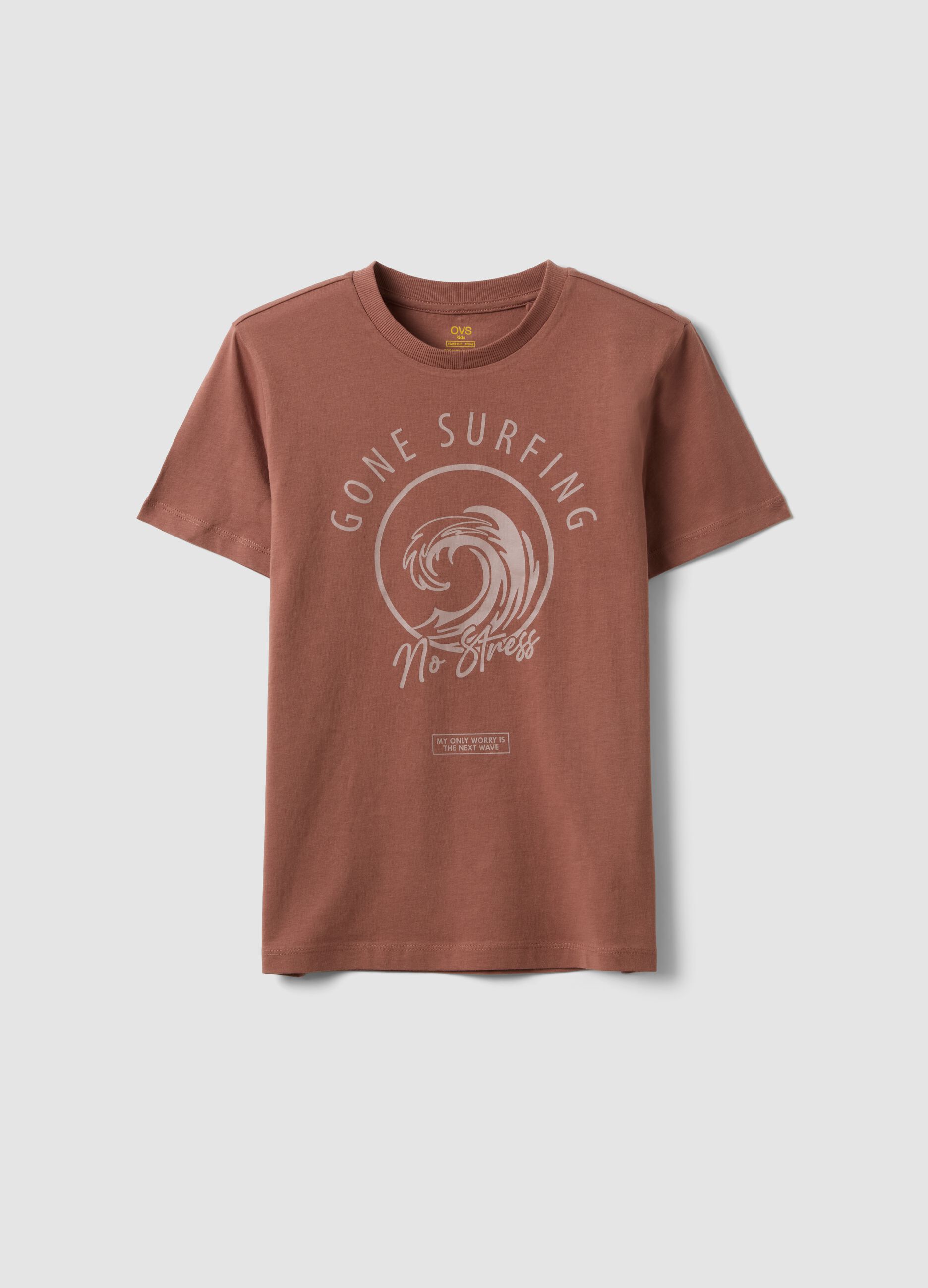 Green short-sleeve T-shirt in pure organic cotton