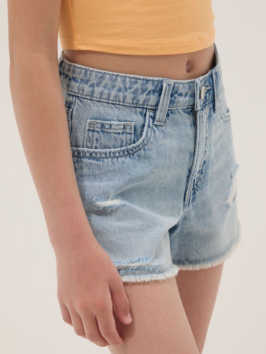 Hellblaue Denim-Shorts aus reiner Baumwolle f&uuml;r M&auml;dchen &ndash; Regular Fit_2