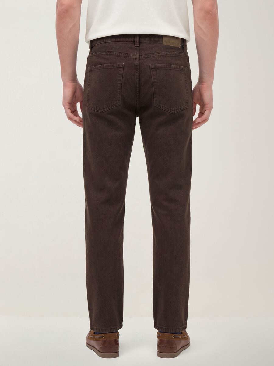 Brown straight-fit 100% cotton jeans_2