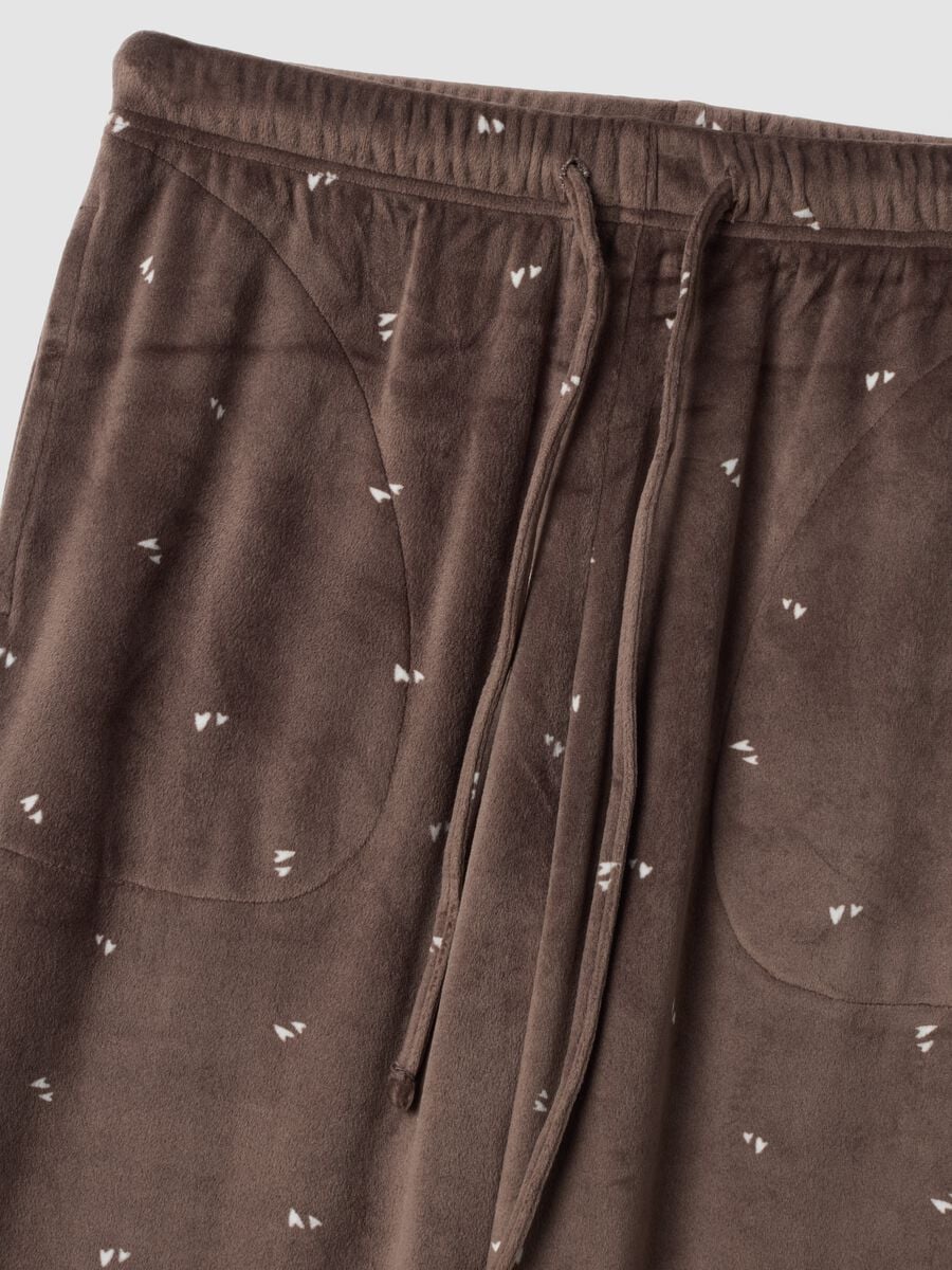 Brown stretch-fabric pyjama trousers_1