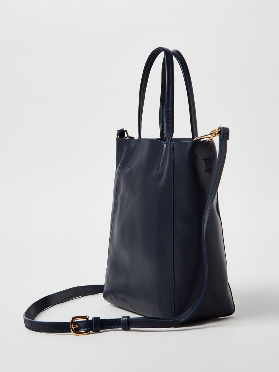 Leather tote bag with shoulder strap_1