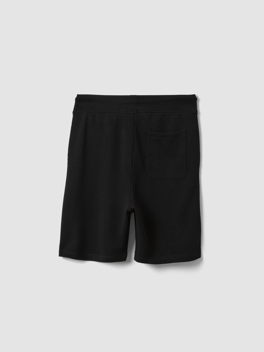 Boys&rsquo; black pure cotton shorts, relaxed fit_1