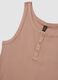 Beige ribbed cotton and viscose blend henley vest top_2