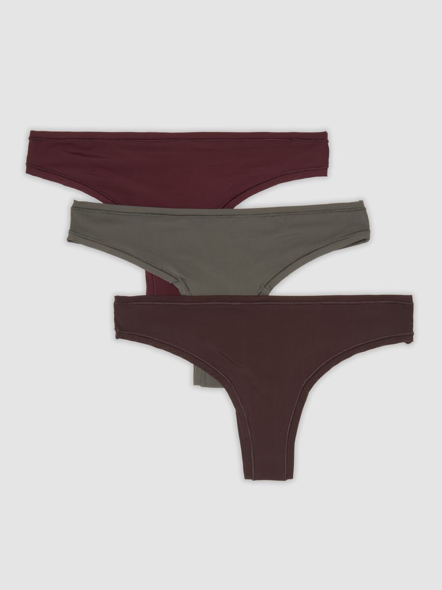 Three-pack of multicolour microfibre briefs in organic cotton blend_0