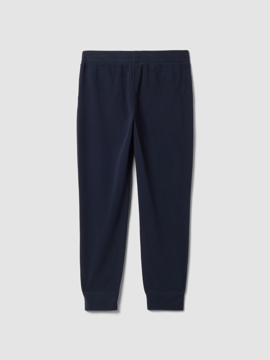Blue fleece jogger trousers, regular fit_2