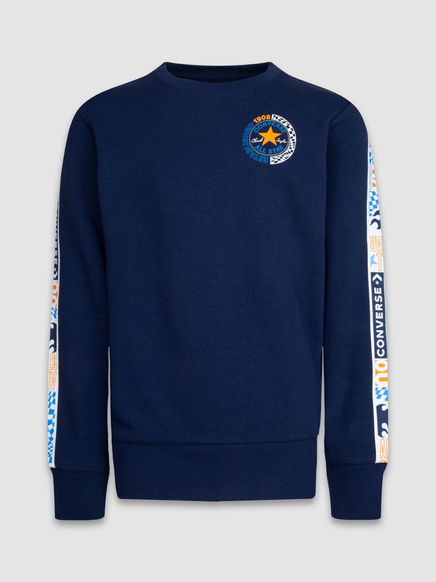 Sweatshirt with neck and logo print_0