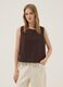 Top marron coupe regular en m&eacute;lange viscose, coton et lin_0
