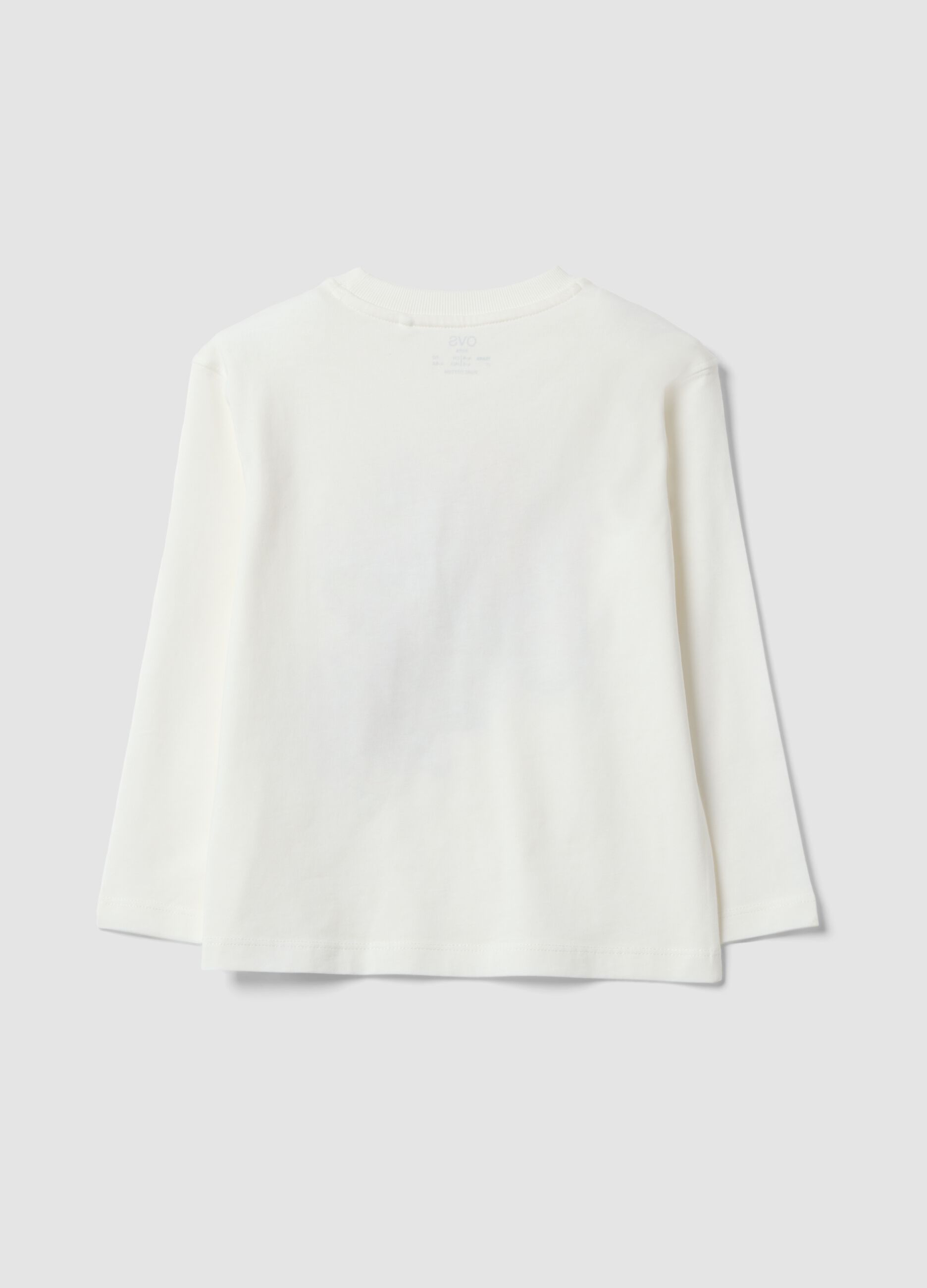 T-shirt bianca in puro cotone con stampa tigre over fit per bambino
