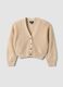 Beiger Cardigan aus Baumwollmischung mit Kn&ouml;pfen f&uuml;r M&auml;dchen_0