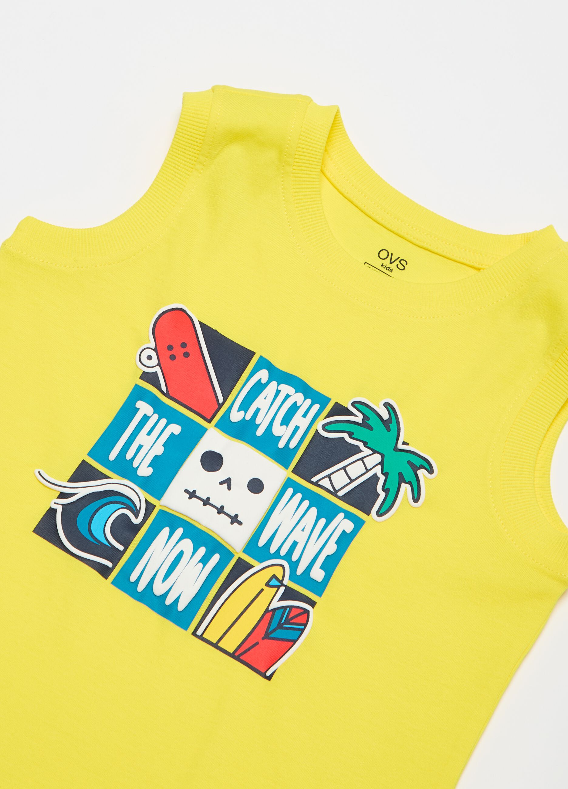 Tank top con stampa tropicale surf