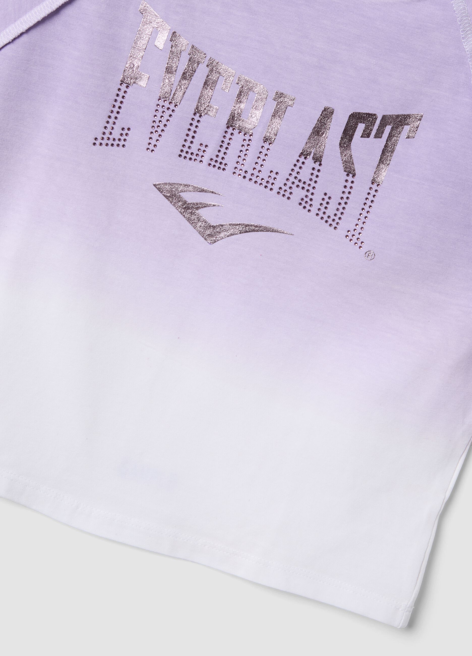 T-shirt viola a maniche corte in cotone elasticizzato per bambina regular fit