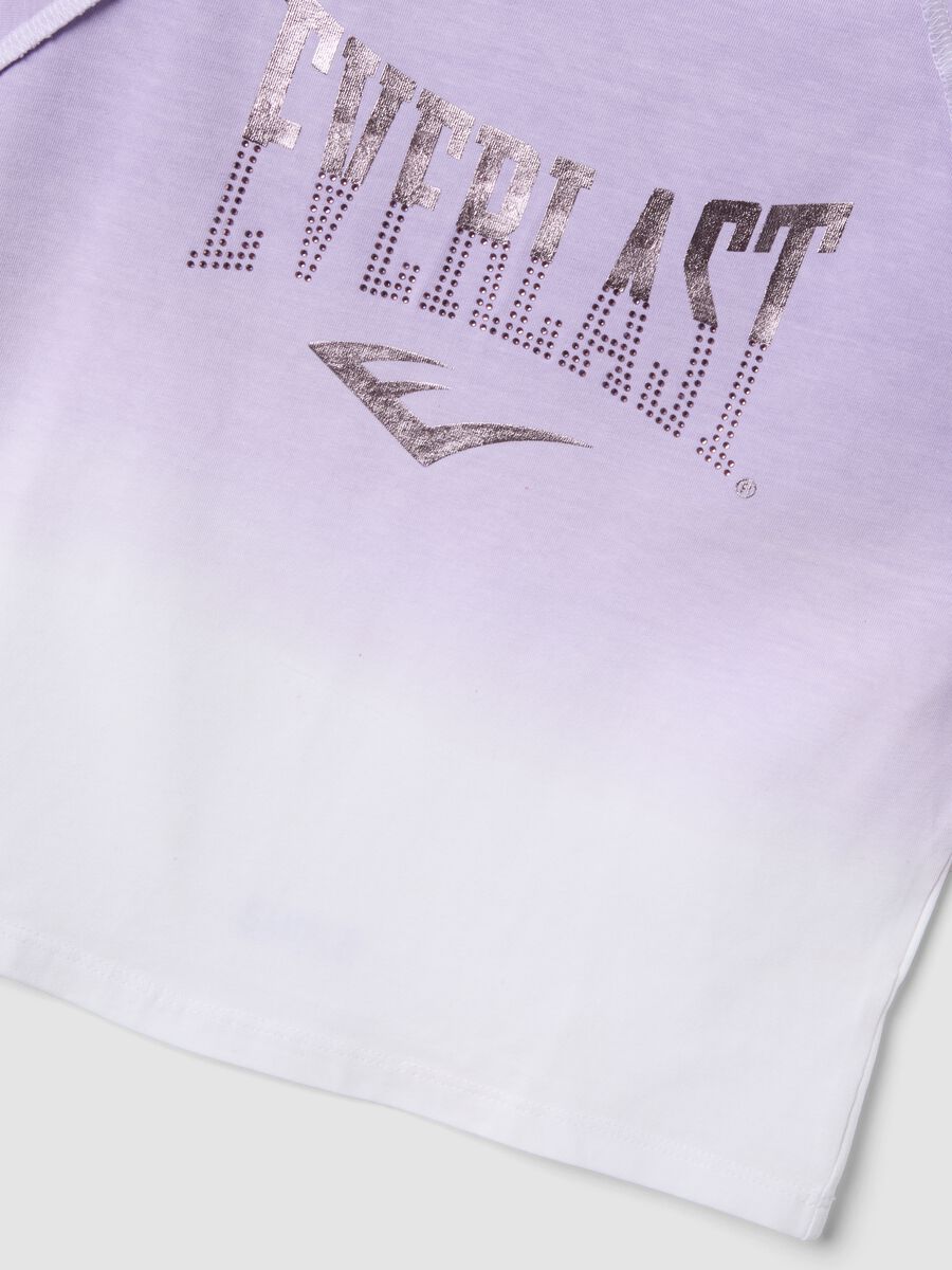 T-shirt viola a maniche corte in cotone elasticizzato per bambina regular fit_3