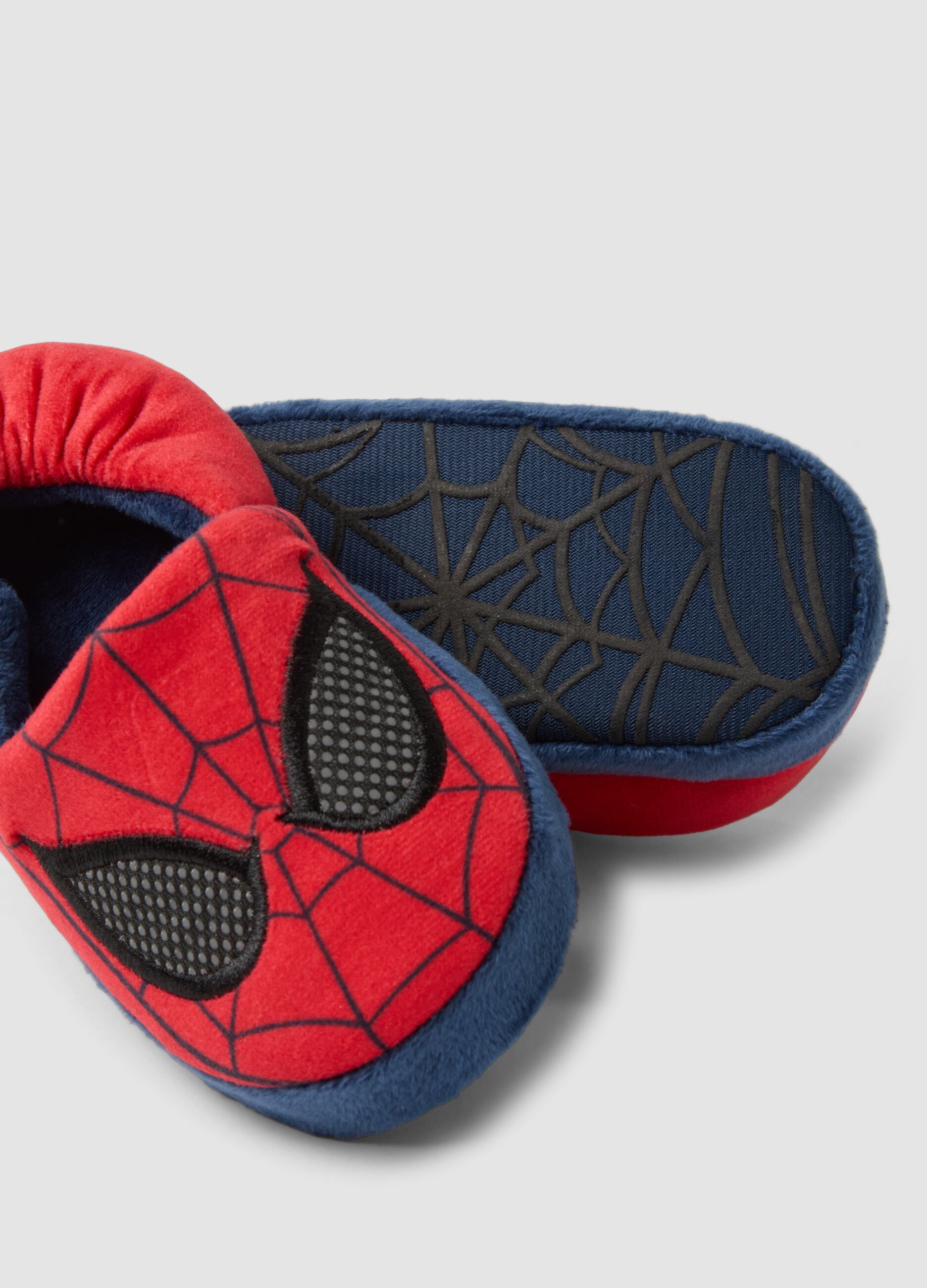 Red MARVEL Spider-Man slippers with web print for boys