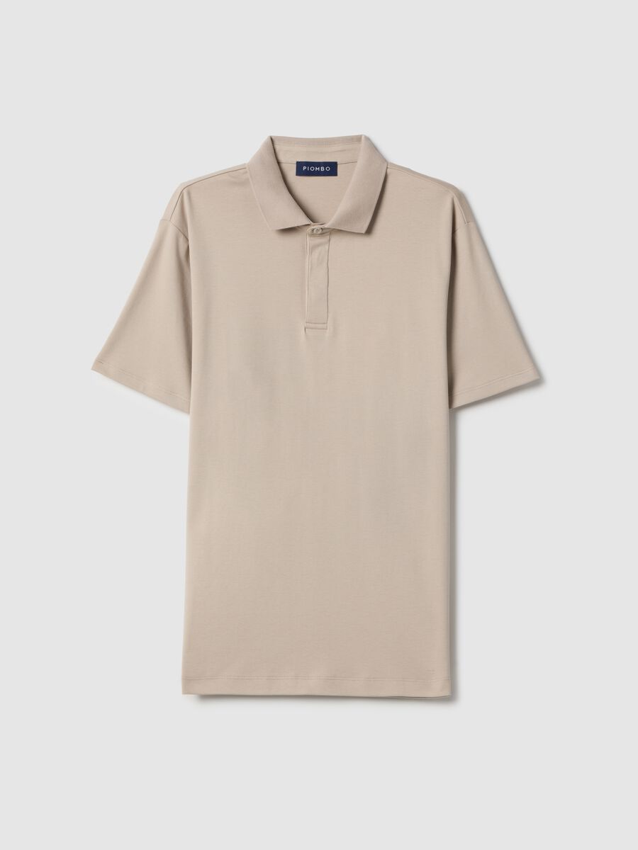 Beige regular fit pure cotton polo_4