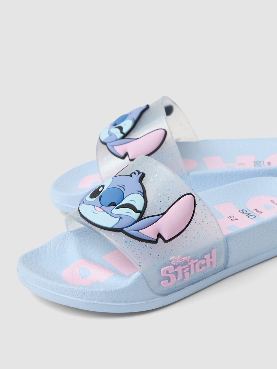 Blue sliders with transparent strap and character print_2