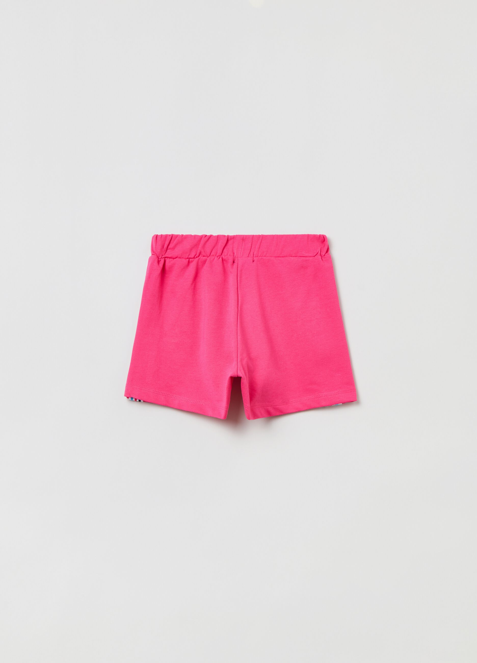 Cotton shorts with multicoloured bands