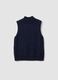 Blue wool-blend gilet with raised collar, regular fit_6