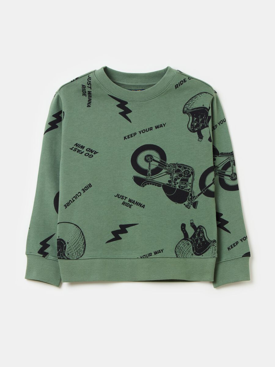 Sweatshirt with all-over motorbikes print_0