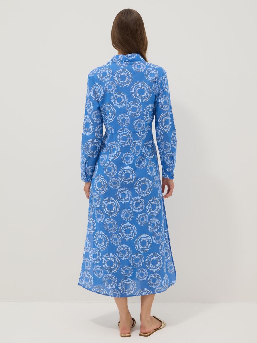 Long blue organic cotton kaftan_3