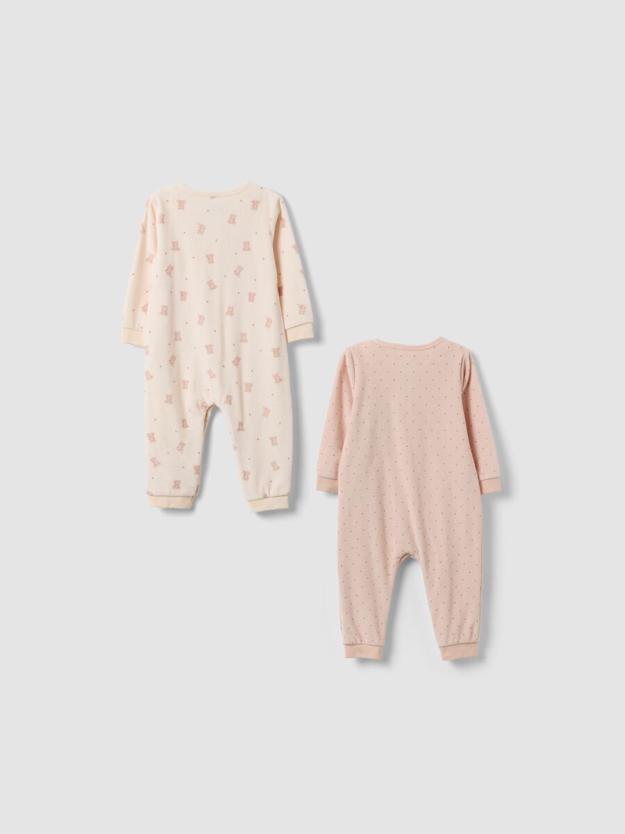 Pack de 2 babygrows multicolor em mistura de algod&atilde;o para beb&eacute; menina_1