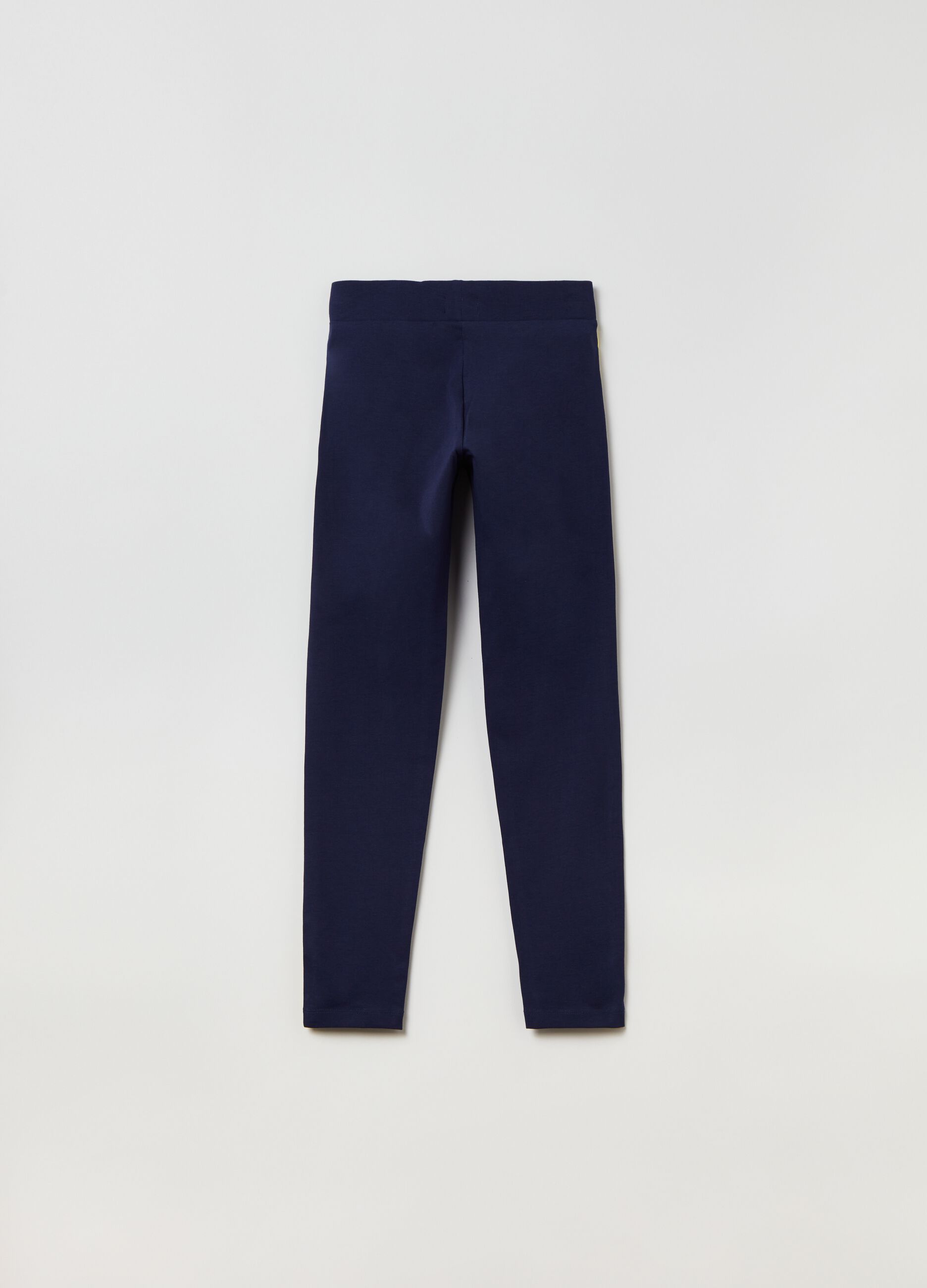 Stretch cotton leggings with side bands