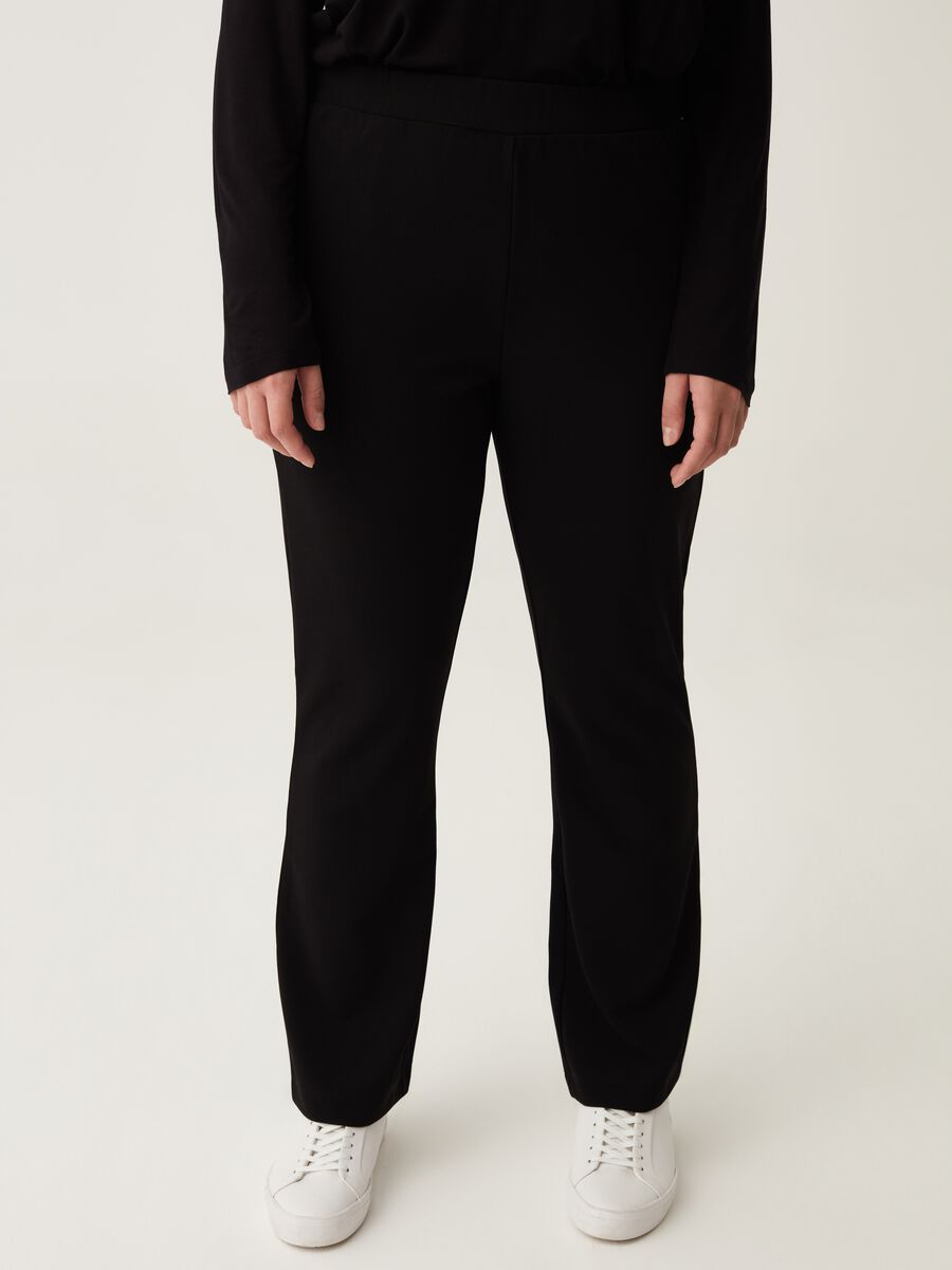 Curvy flare-fit trousers in crêpe_1