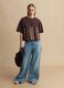 Brown pure cotton regular fit t-shirt with embroidery_1