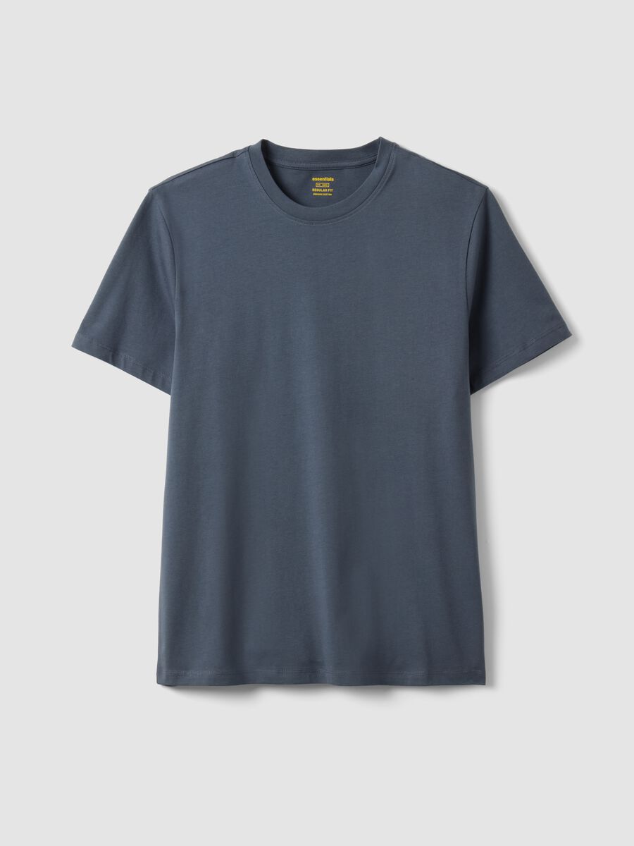Blue pure cotton short sleeve T-shirt regular fit_4