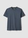 Blue pure cotton short sleeve T-shirt regular fit_4