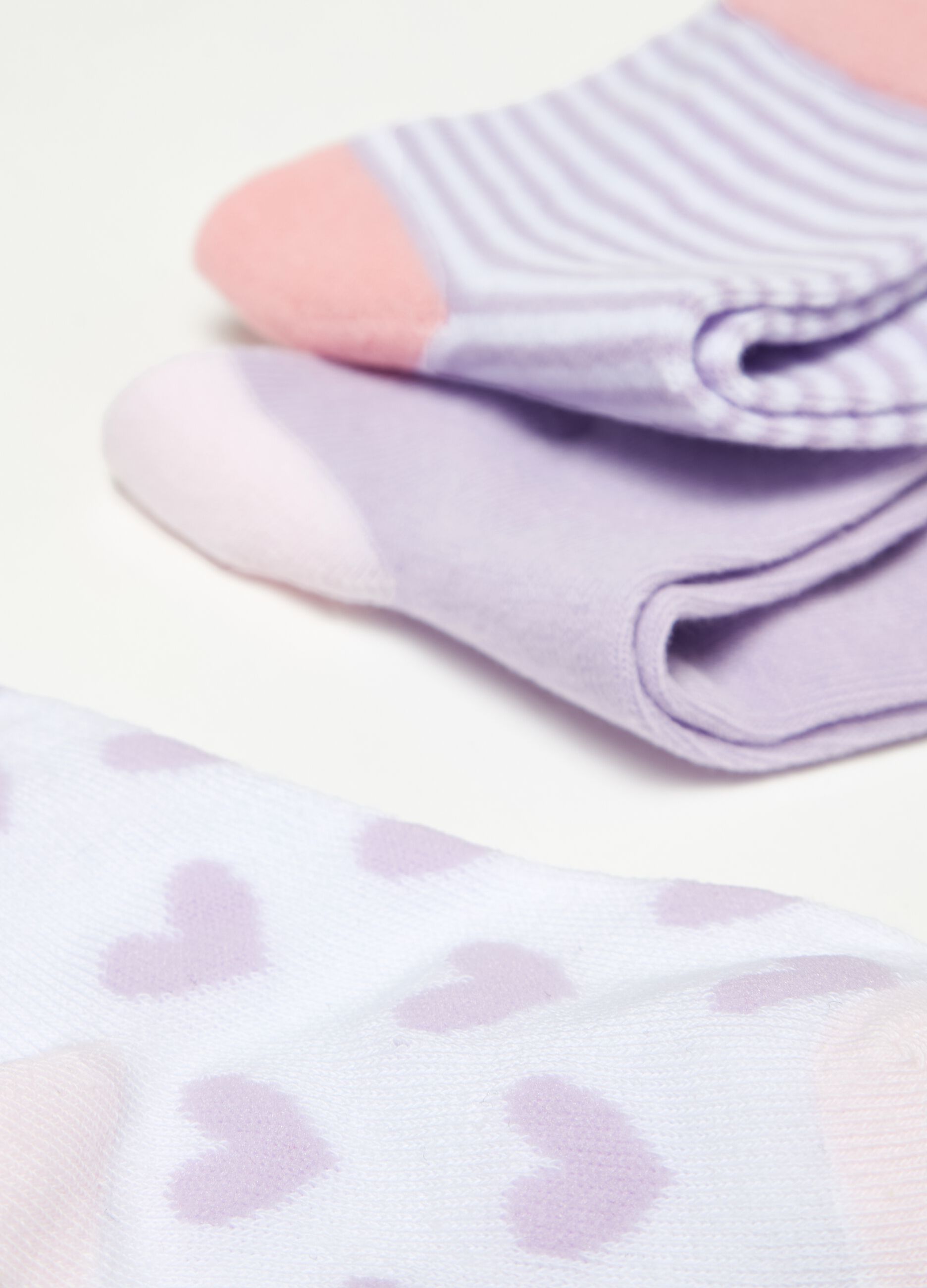 Five-pair pack short socks in organic cotton