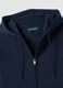 Blue regular fit cotton-blend hoodie with zip_5