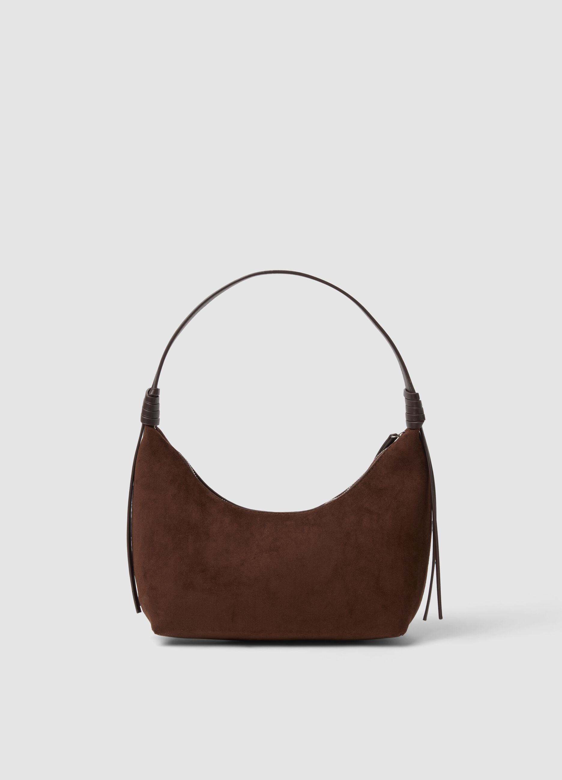 Brown hobo bag in stretch fabric