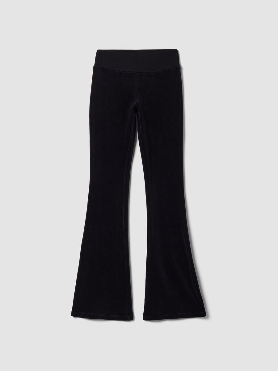 Pantal&oacute;n acampanado de velour negro_0