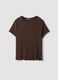 Brown striped pure cotton regular-fit T-shirt_4